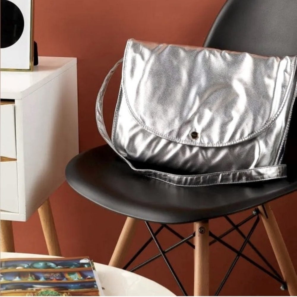 Ban.do Logged On Laptop Metallic Silver Crystal Sparkle Shiny Sheen bag